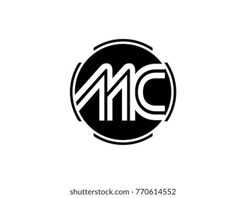MC letter logo round black