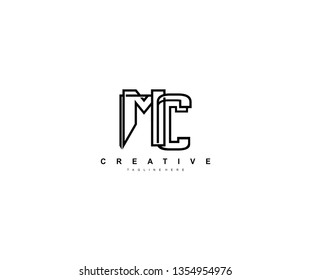 MC Letter Minimal Monogram Bold Linear Linked Logotype
