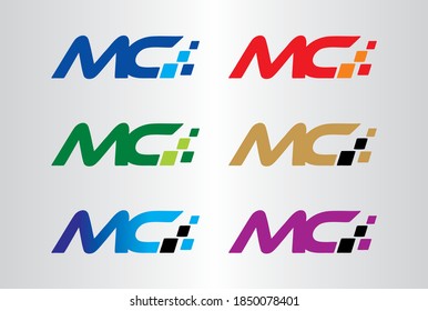 Diseño de logotipos MC con tipografía moderna creativa. Diseño minimalista, creativo, único, moderno con logotipo.