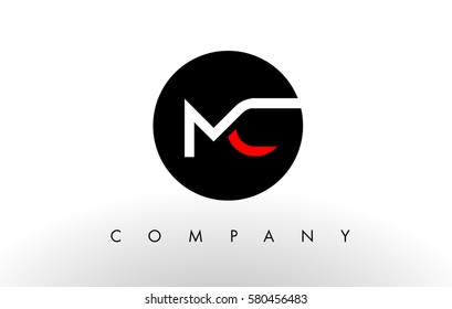 MC Logo.  Letter Design Vector with Red and Black Colors.