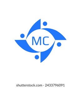  MC-Logo. M C-Design. Weißer M C-Buchstabe. MC, M C Buchstaben Logo Design. Anfangsbuchstabe MC verknüpfter Kreis Monogramm Logo, MC Buchstaben Logo Vektor Design.