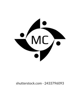  Logo de MC. Diseño M C. Letra M C blanca. Diseño de logotipo de la letra MC, M C. Letra inicial MC enlazado círculo monograma logo, MC letra logo vector diseño.