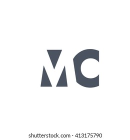 MC Logo. Vector Graphic Branding Letter Element. White Background