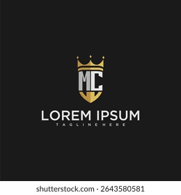 MC luxury letter monogram for crown and shield logo design