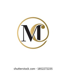 mc luxury logo design vector icon symbol circle