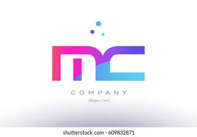 mc m c  creative pink purple blue modern dots creative alphabet gradient company letter logo design vector icon template