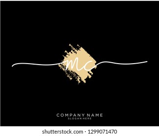 MC M C Initial handwriting logo template