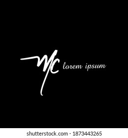 MC M C Initial handwriting creative fashion elegant design logo template vector