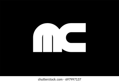 MC M C letter logo combination alphabet vector creative company icon design template modern  black white bold
