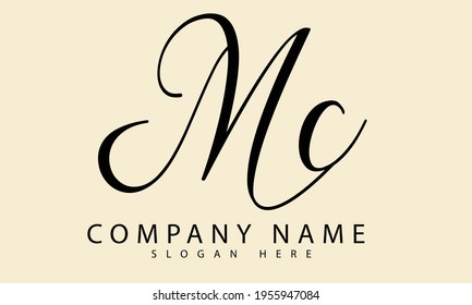 Diseño de plantillas monográficas para el logotipo del vector de la letra MC o M C