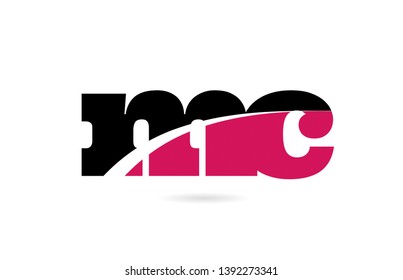 mc m c pink and black alphabet letter combination suitable as a logo icon design for a company or business