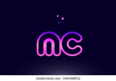 mc m c pink blue alphabet letter combination logo design suitable for a company or business