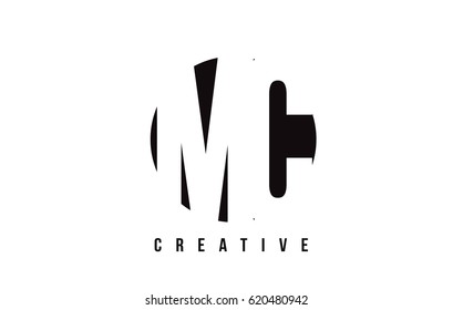 MC M C White Letter Logo Design with Circle Background Vector Illustration Template.