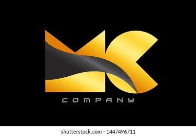 MC M C yellow black alphabet combination letter logo design suitable for a company or business