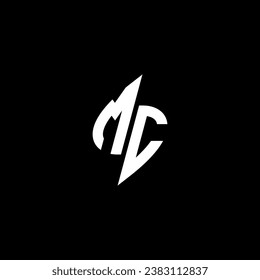 MC monogram esport logo design with cool shape concept in vector