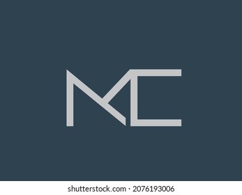 logotipo de monograma MC. Letra m, letra c icono tipográfico aislado en fondo oscuro. Iniciales de alfabeto. Firma de caracteres. Diseño moderno, geométrico, corporativo, tecnológico, símbolo de letras de estilo minimalista.