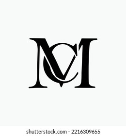 MC monogram vector logo. Serif letters logo. Suitable for personal branding, product, company, industry, and organization.