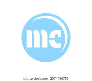 MC sport emblem or team logotype. Ball logo with a combination of Initial letter M and C for balls shop, sports company, training, club badge. Vector illustration.