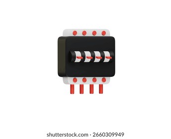 Icono de interruptor MCB Ilustración 3D Render