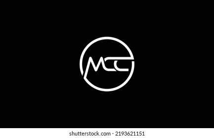Mcc Letter Logo Design Black Background Stock Vector (Royalty Free ...