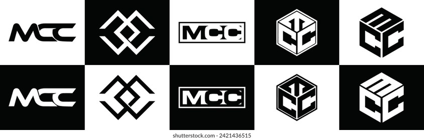 MCC logo. M C C design. White MCC letter. MCC, M C C letter logo design. Initial letter MCC linked circle uppercase monogram logo.