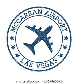 McCarran Airport Las Vegas logo. Airport stamp vector illustration. Las Vegas aerodrome.