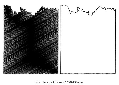 McCulloch County, Texas (Counties in Texas, United States of America,USA, U.S., US) map vector illustration, scribble sketch McCulloch map