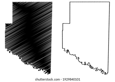 McCurtain County, Oklahoma State (U.S. county, United States of America) map vector illustration, scribble sketch McCurtain map