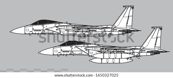 Mcdonnell Douglas F15 Eagle Vector Drawing Stock Vector (Royalty Free ...