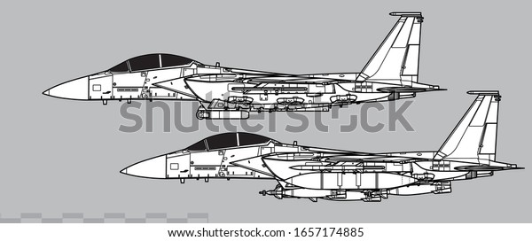 Mcdonnell Douglas F15e Strike Eagle Vector Stock Vector (Royalty Free ...