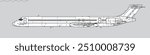 McDonnell Douglas MD-90. Vector drawing of narrow-body mid-range passenger jet airliner. Side view. Image for illustration and infographics.