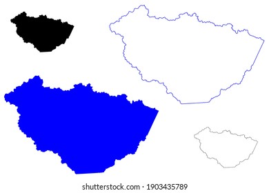 Mapa de ilustraciones vectoriales del Condado de McDowell, Estado de Virginia Occidental (condado de los Estados Unidos de América)
