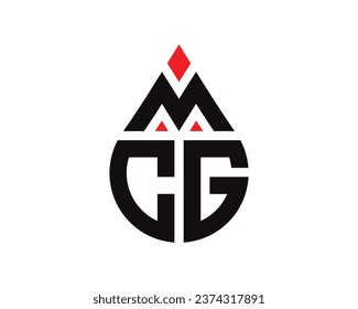 MCG letter water drop shape logo design. MCG drop logo simple design.