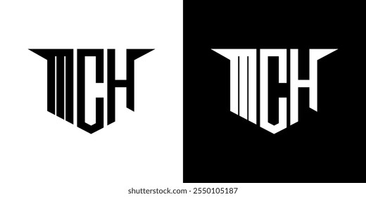 MCH letter logo design with white background in illustrator, vector logo modern alphabet font overlap style, calligraphy designs for logo, Poster, Invitation, etc.