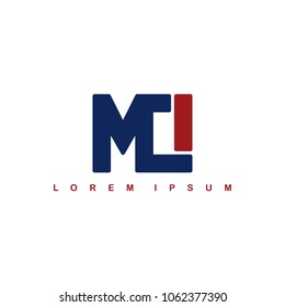 mci alphabet letter art theme logo logotype vector