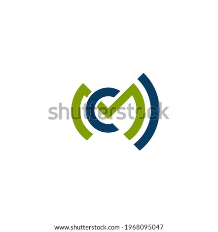 MCI Company initial letters monogram with green shades. MCI company logo on white background. 