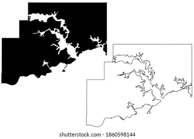 McIntosh County, Oklahoma State (U.S. county, United States of America, USA, U.S., US) map vector illustration, scribble sketch McIntosh map