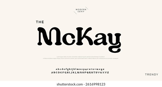 Mckay Modern minimal abstract alphabet fonts. Typography technology, electronic, movie, digital, music, future, logo creative font.