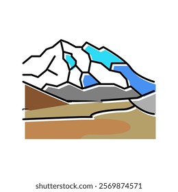 mckinley mount color icon vector. mckinley mount sign. isolated symbol illustration