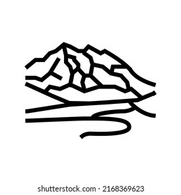 mckinley mount line icon vector. mckinley mount sign. isolated contour symbol black illustration