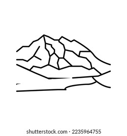 mckinley mount line icon vector. mckinley mount sign. isolated contour symbol black illustration