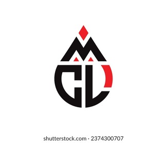 MCL letter water drop shape logo design. MCL drop logo simple design.
