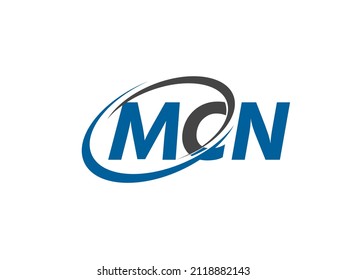 Letra MCN diseño creativo elegante del logo de swoosh