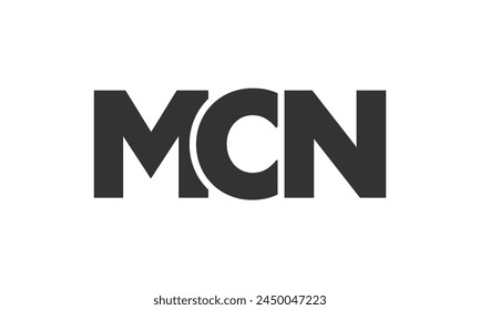 MCN logo design template with strong and modern bold text. Initial based vector logotype featuring simple and minimal typography. Trendy company identity ideal for businesses brand presence.