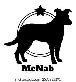 McNab. dog silhouette,  dog, dog breeds, logo, vector, silhouette, logo design, animal, illustration, icon, sign, design, black,  symbol, pet