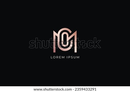 mco letter modern line style fashion brand luxury style design modern style creative golden wordmark design typography illustration, mco wordmark, moc logo Stock photo © 