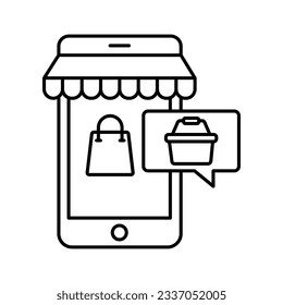Mcommerce Outline Vector Icon that can easily edit or modify

