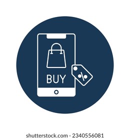 Mcommerce Vector Icon with trendy background colors that can easily edit or modify

