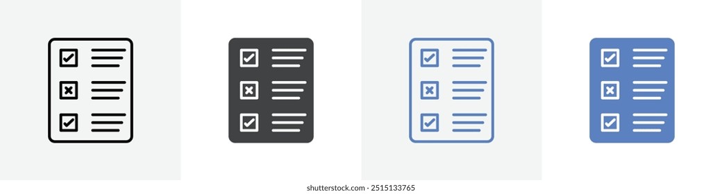mcq sheet icon vector set use for web ui or app