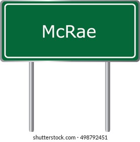 McRae , Georgia , road sign green vector illustration, road table, USA city
